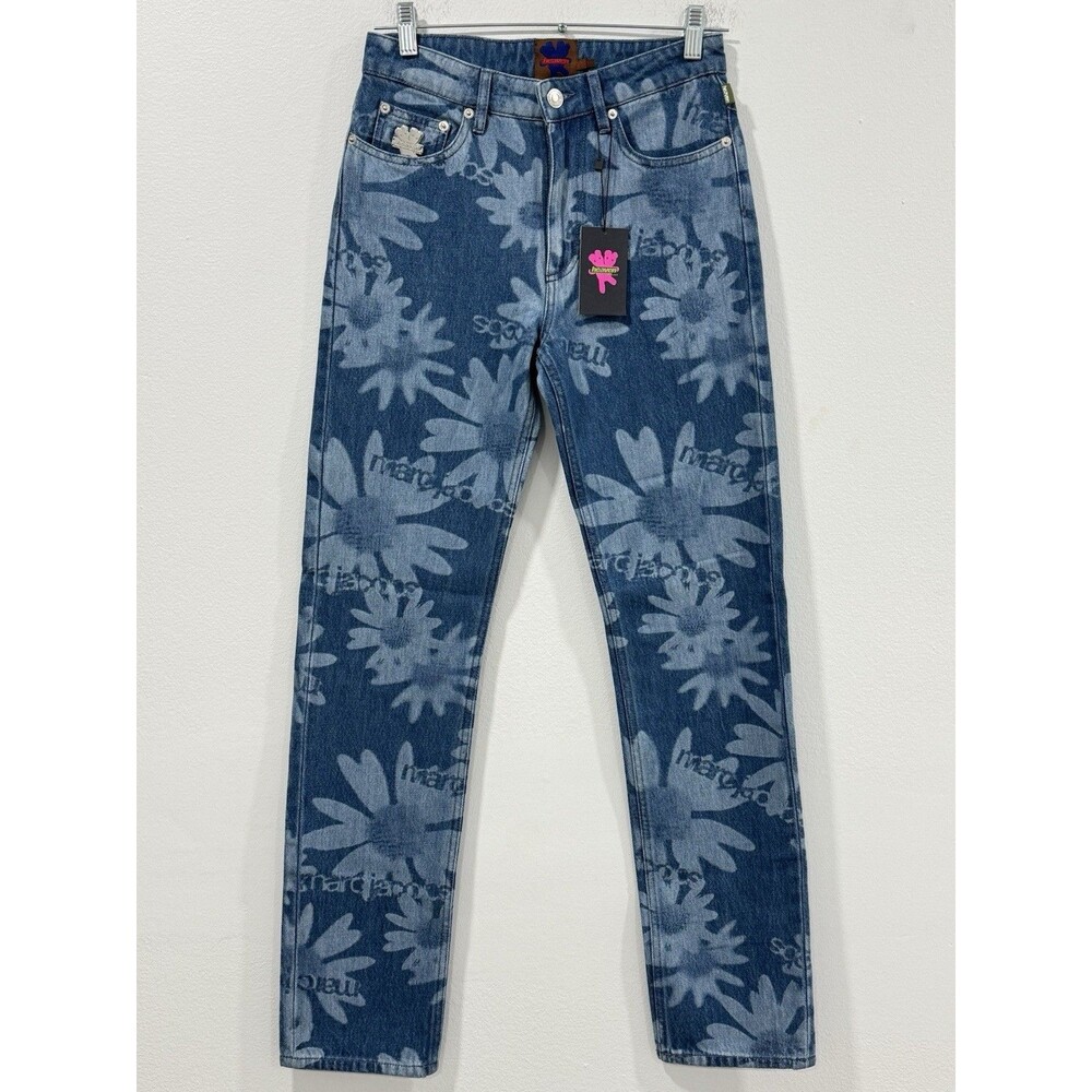 Heaven By Marc Jacobs New Blue Laser Floral Denim Jeans 24 - Picture 2 of 8